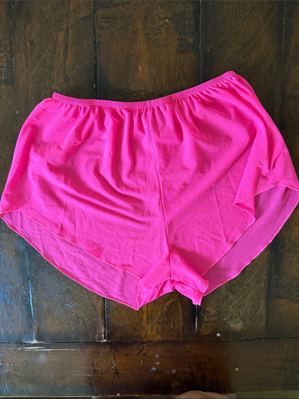 Chelsea B - Women's Sheer Overlay Dance Shorts - Hot Pink